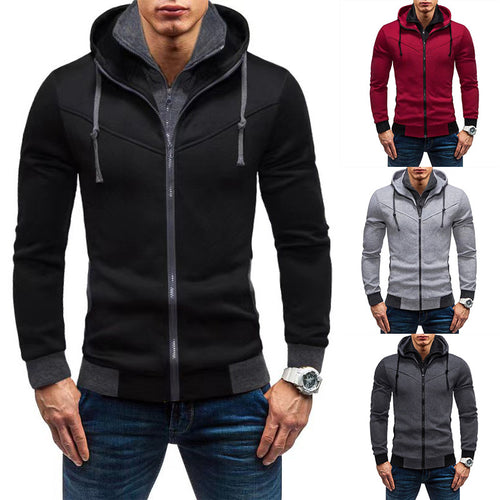 Sweatshirt jacket with hood for men with an elegant design and practical pockets Amarae