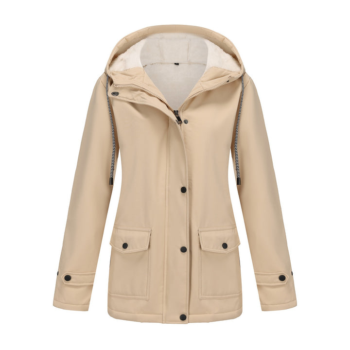 Women waterproof hooded jacket with soft fleece lining Lune London