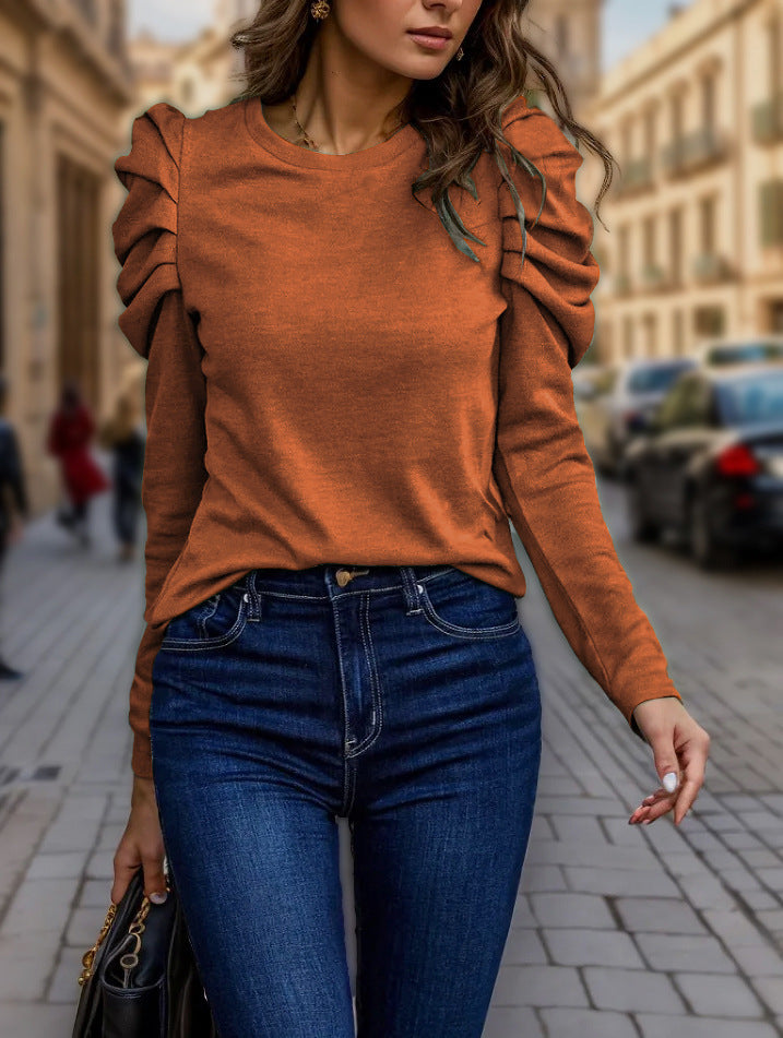 Chic and stylish women's long-sleeve blouse with ruffled sleeves