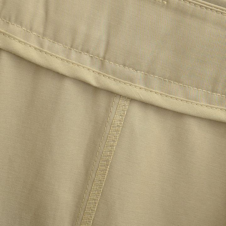Women's A-Line Trench Skirt with Waist Belt and Decorative Button Placket Amarae