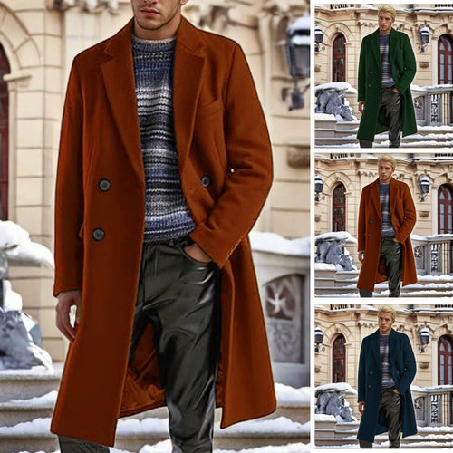 Elegant double-breasted wool coat for men Amarae