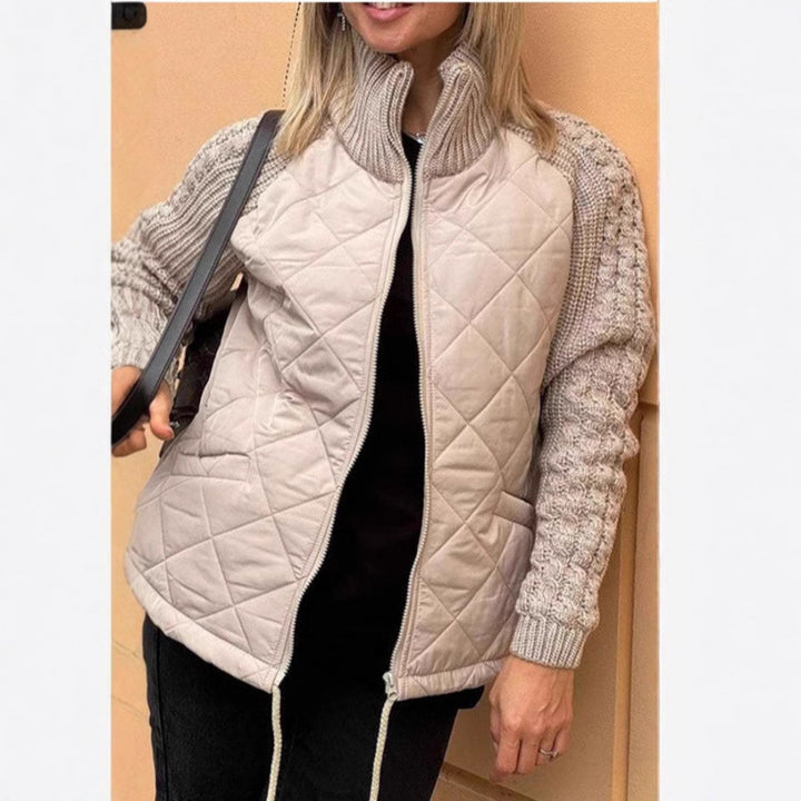 Ladies quilted jacket with wool details Lune London