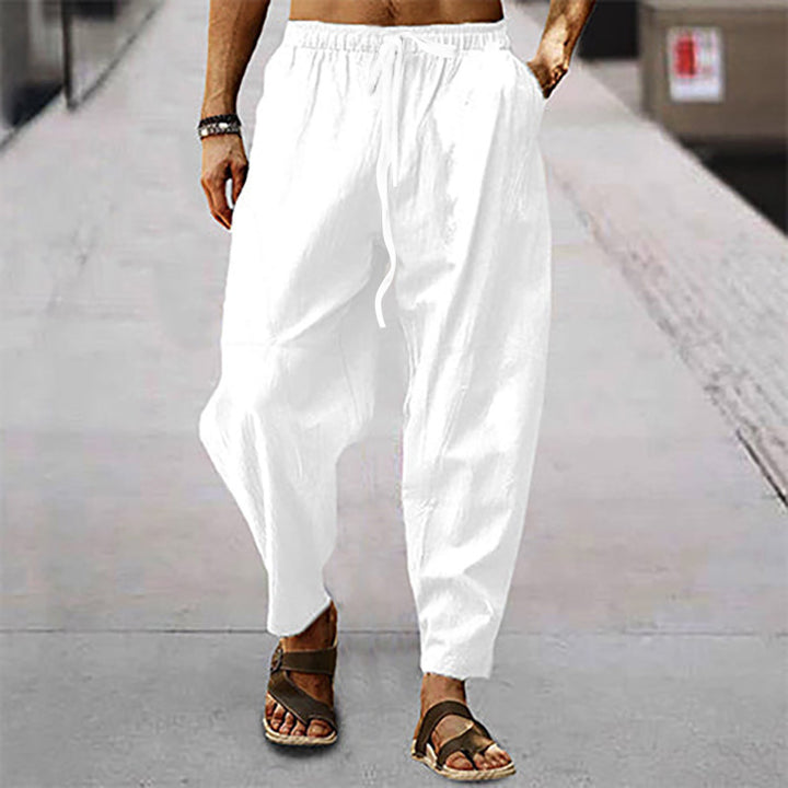Casual summer pants for men in suit style with elastic waistband and practical side pockets Lune London