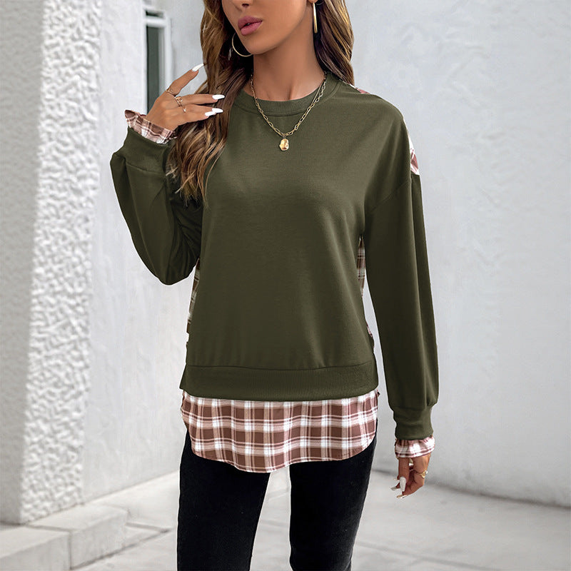 Women's casual top with ruffle details and contrasting sleeves Lune London