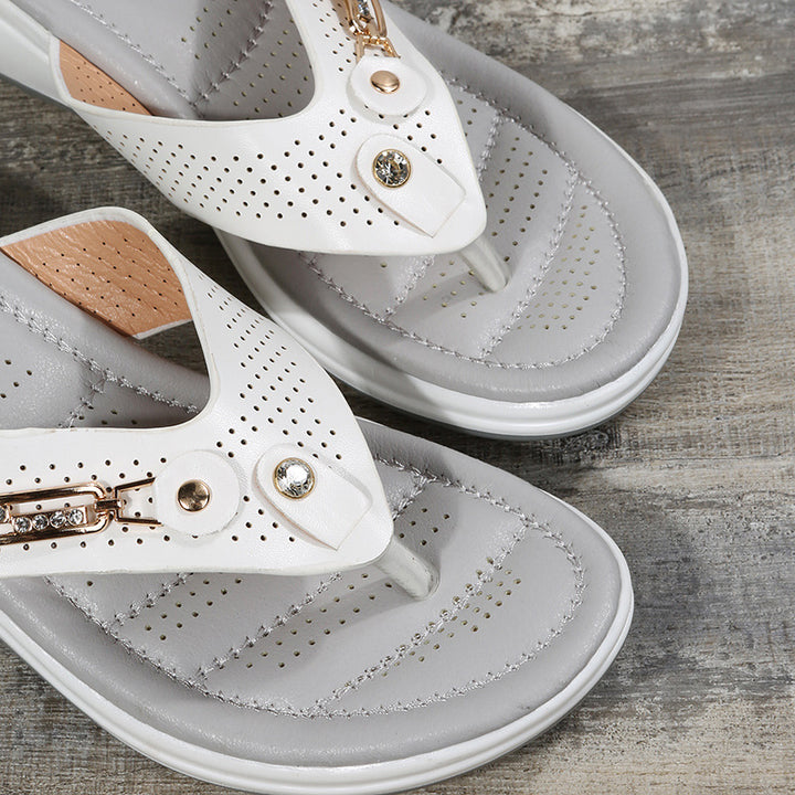 Comfort thong sandals for ladies with arch support Lune London