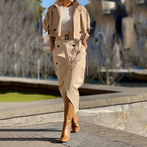 Chic and stylish ladies' jacket and skirt set