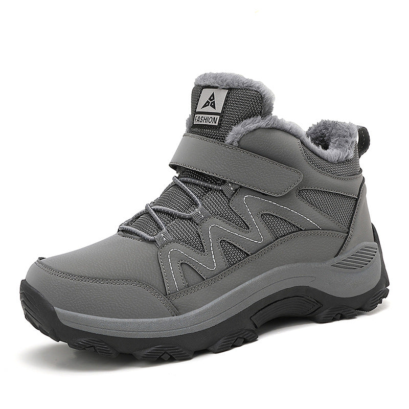 Men Insulated Winter Trekking Boots with Thermal Lining, Velcro Closure, and Traction Off-Road Profile Sole Amarae