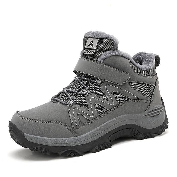 Men Insulated Winter Trekking Boots with Thermal Lining, Velcro Closure, and Traction Off-Road Profile Sole Amarae