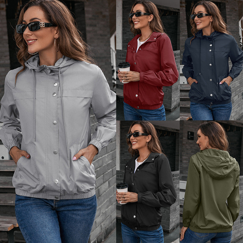 Functional jacket for women with hood and elastic cuffs Lune London