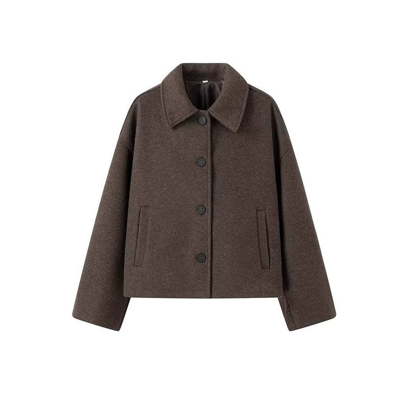 Ladies short wool coat in oversized style with button closure Lune London