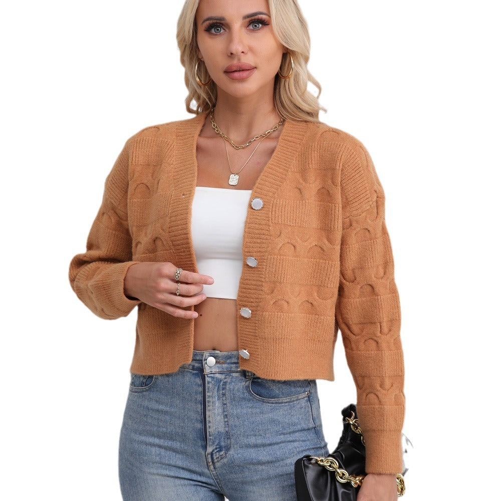 Cardigan en tricot épais pour femmes avec motif unique et coupe confortable Chic & Stil