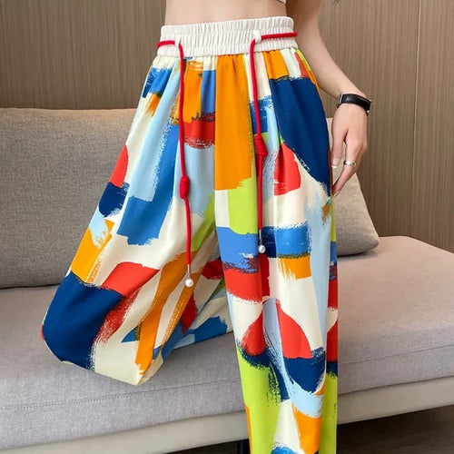 Amarae Abstract Print Wide Palazzo Pants for Women
