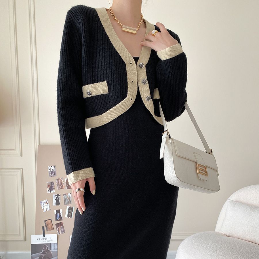Cardigan à la mode pour femmes avec des détails contrastés et des poches Chic & Stil