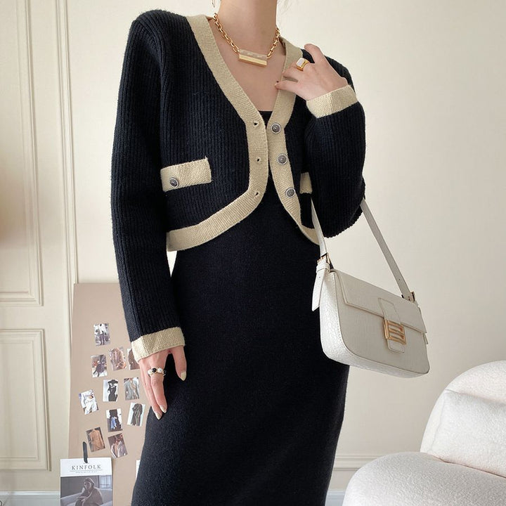 Cardigan à la mode pour femmes avec des détails contrastés et des poches Chic & Stil