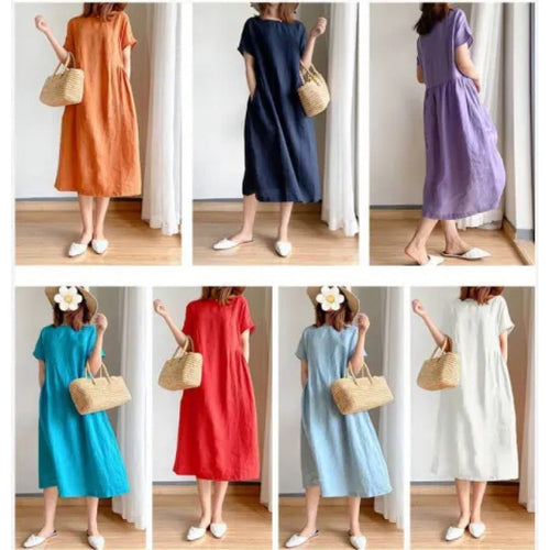 Amarae Women's Casual Long Midi Dress with Pockets