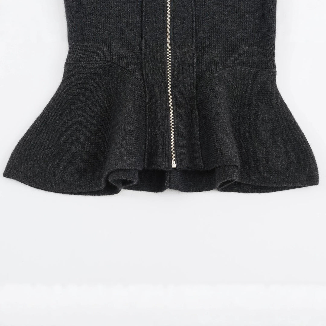Women’s cardigan with zipper and peplum cut Amarae