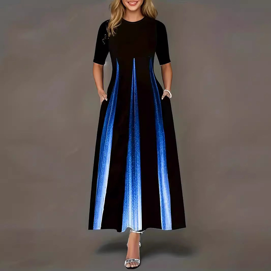 Maxi dress for women with sleek side pockets and luxurious shine Lune London