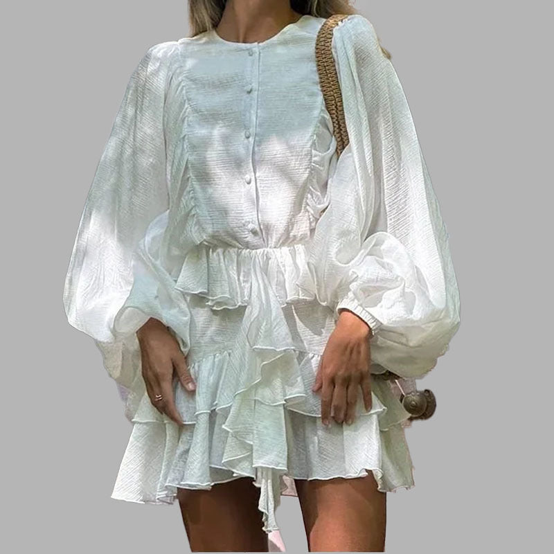 Robe à volants ludique pour femmes avec manches volumineuses Chic & Stil
