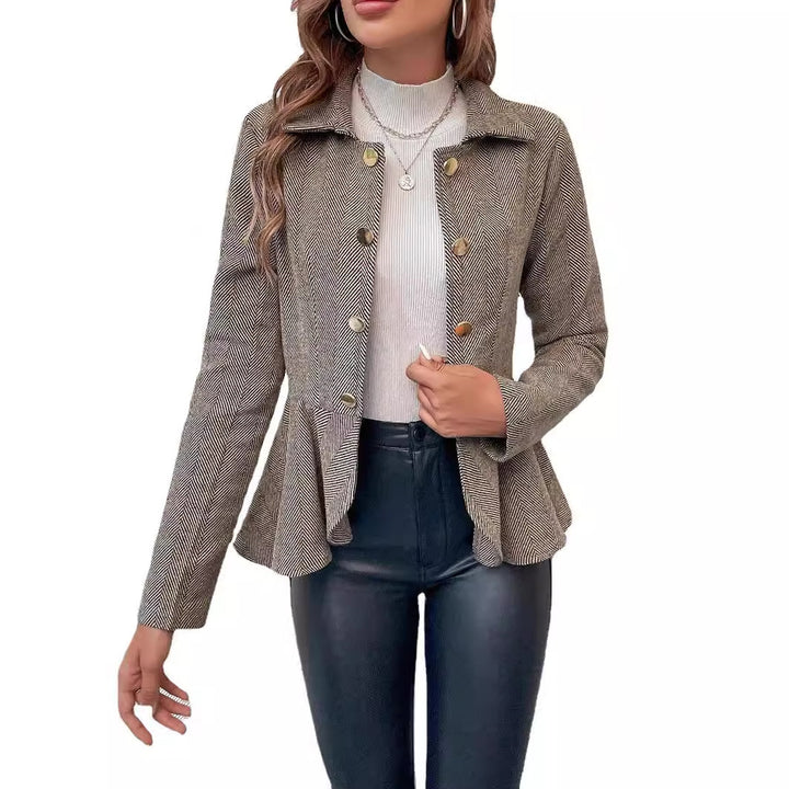 Women Elegant and Flattering Jacket with Curved Hem Lune London