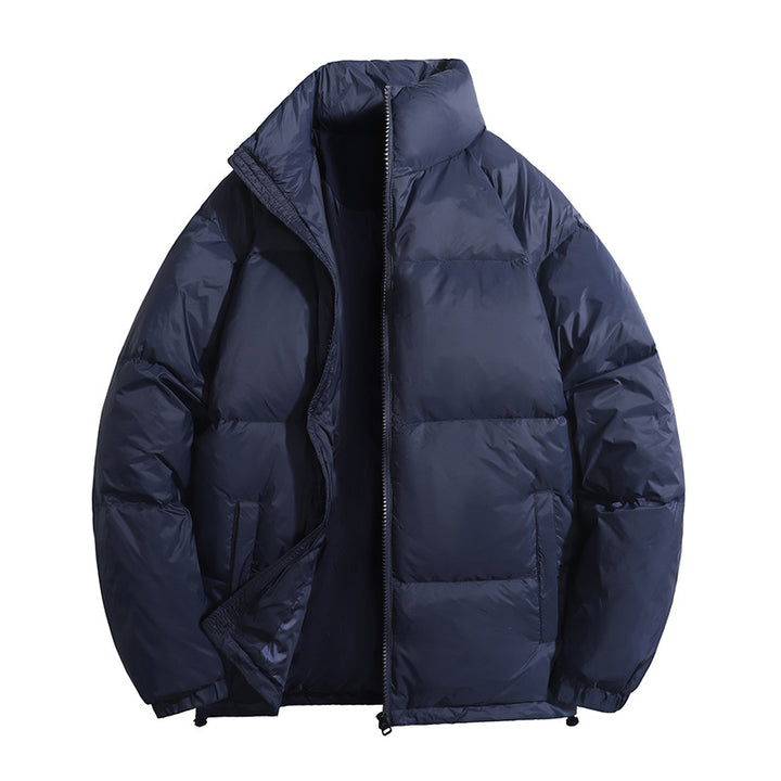 Men's insulated quilted thermo puffer jacket with stand-up collar and drawstring hem Amarae
