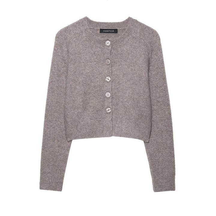 Short knitted jacket for ladies with button details Lune London