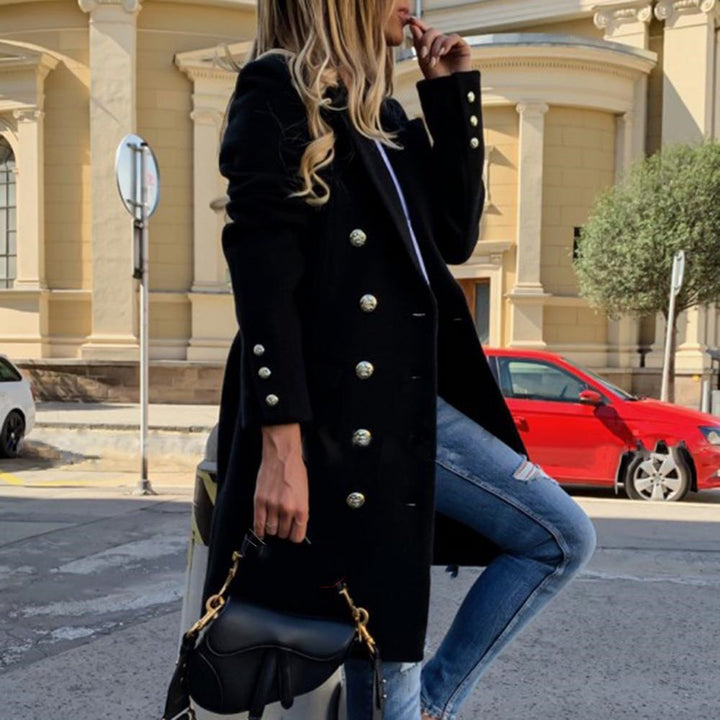 Elegant double-breasted coat for women with high-quality finish Amarae