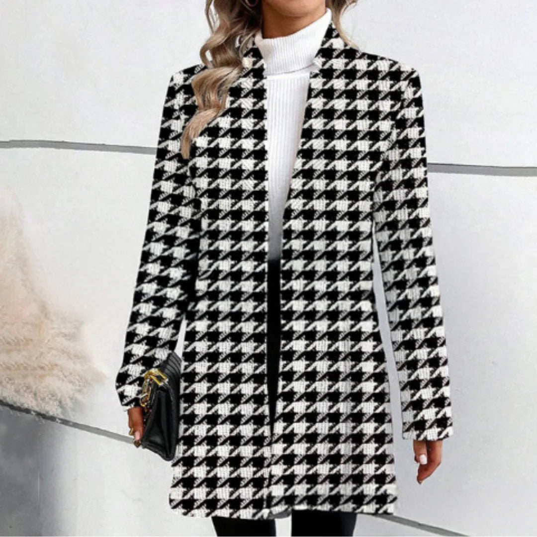 Elegant checkered coat for women Amarae