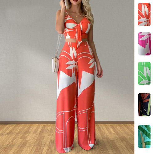Ensemble Élégant Femme avec Combinaison de Haut Court et Pantalons Amples Chic & Stil
