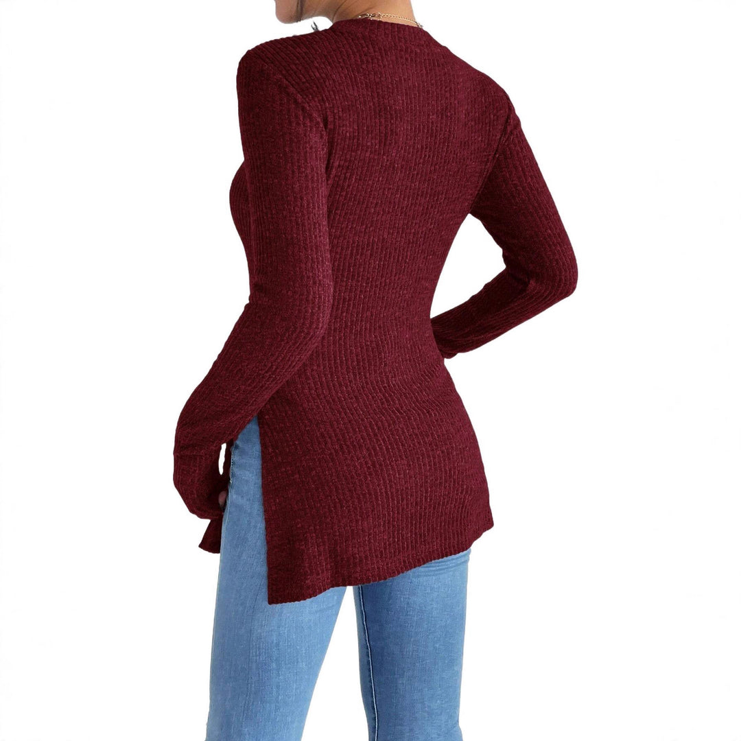 Women’s knitted sweater with side slits Lune London