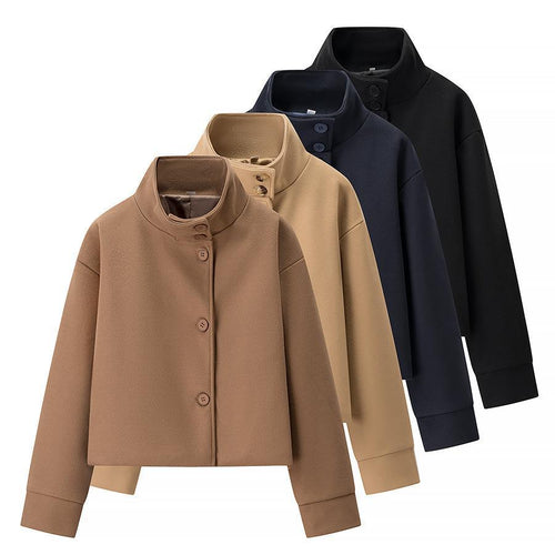 Amarae | Women's elegant short jacket with stand-up collar and stylish button details