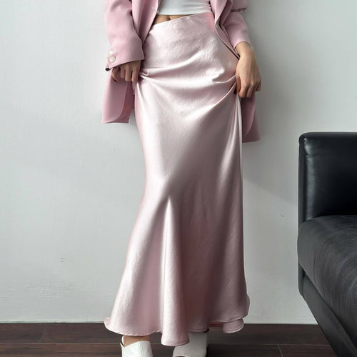 Elegant maxi skirt for women in silk blend with a flattering cut