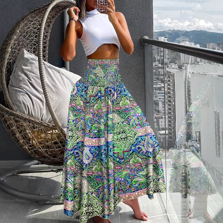 Women Bright Printed Maxi Skirt Lune London