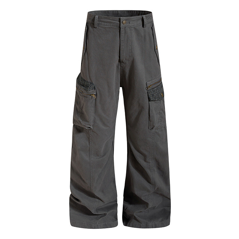 Women's wide culotte cargo pants with multi-pockets and texture inserts Amarae