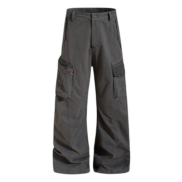 Women's wide culotte cargo pants with multi-pockets and texture inserts Amarae