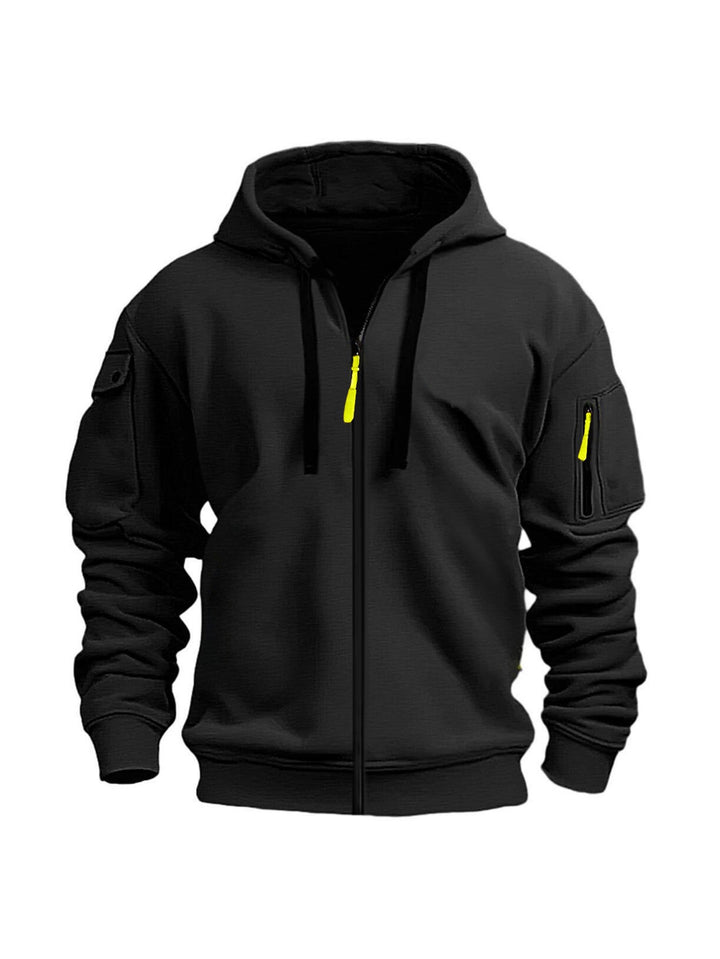 Men's hoodie jacket with functional zip pockets and modern cut Chic & Stil