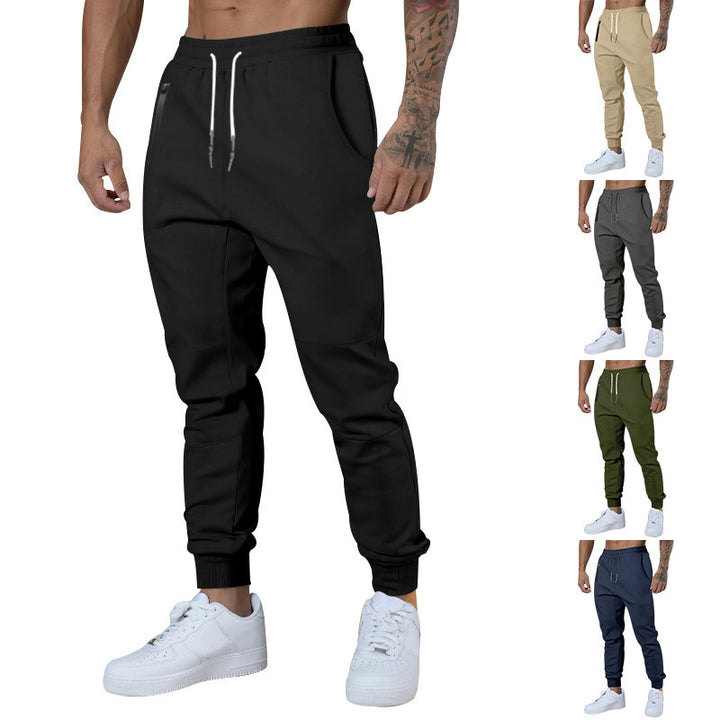 Slim-Fit Sports Jogging Pants for Men with Elastic Waist and Side Pockets Lune London