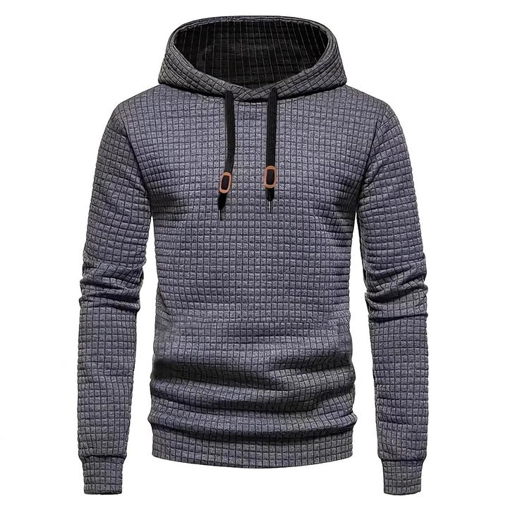Men's Design Hoodie with high collar and textured fabric Lune London