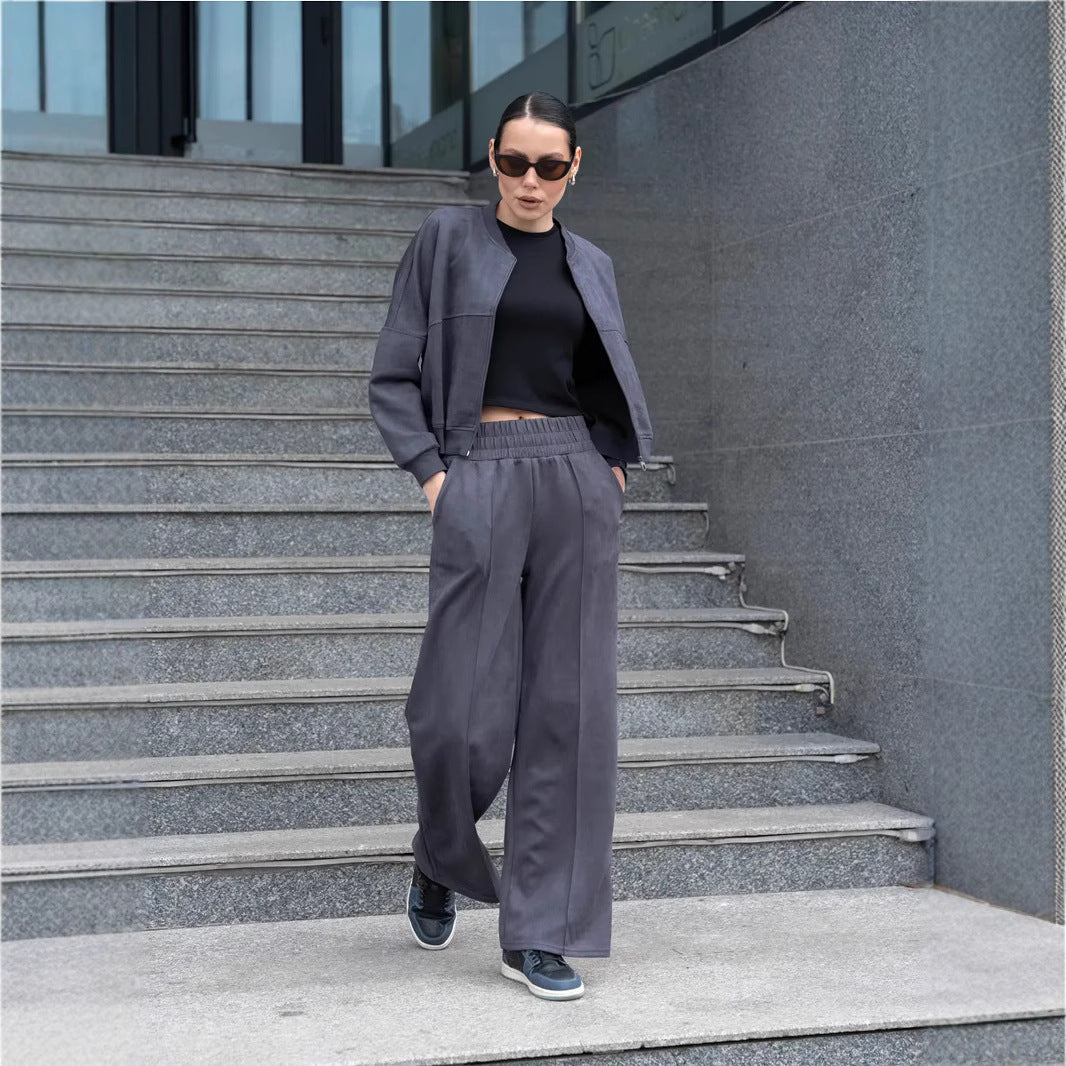 Oversized sport jacket for women with elastic sleeves and wide pants Lune London