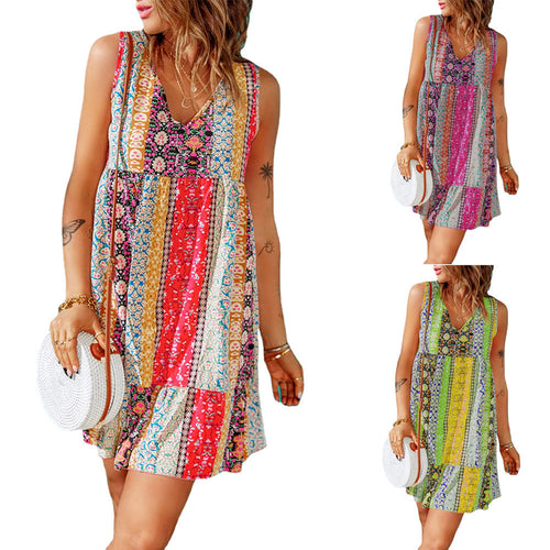 Maxi dress for women with colorful print and relaxed fit Amarae