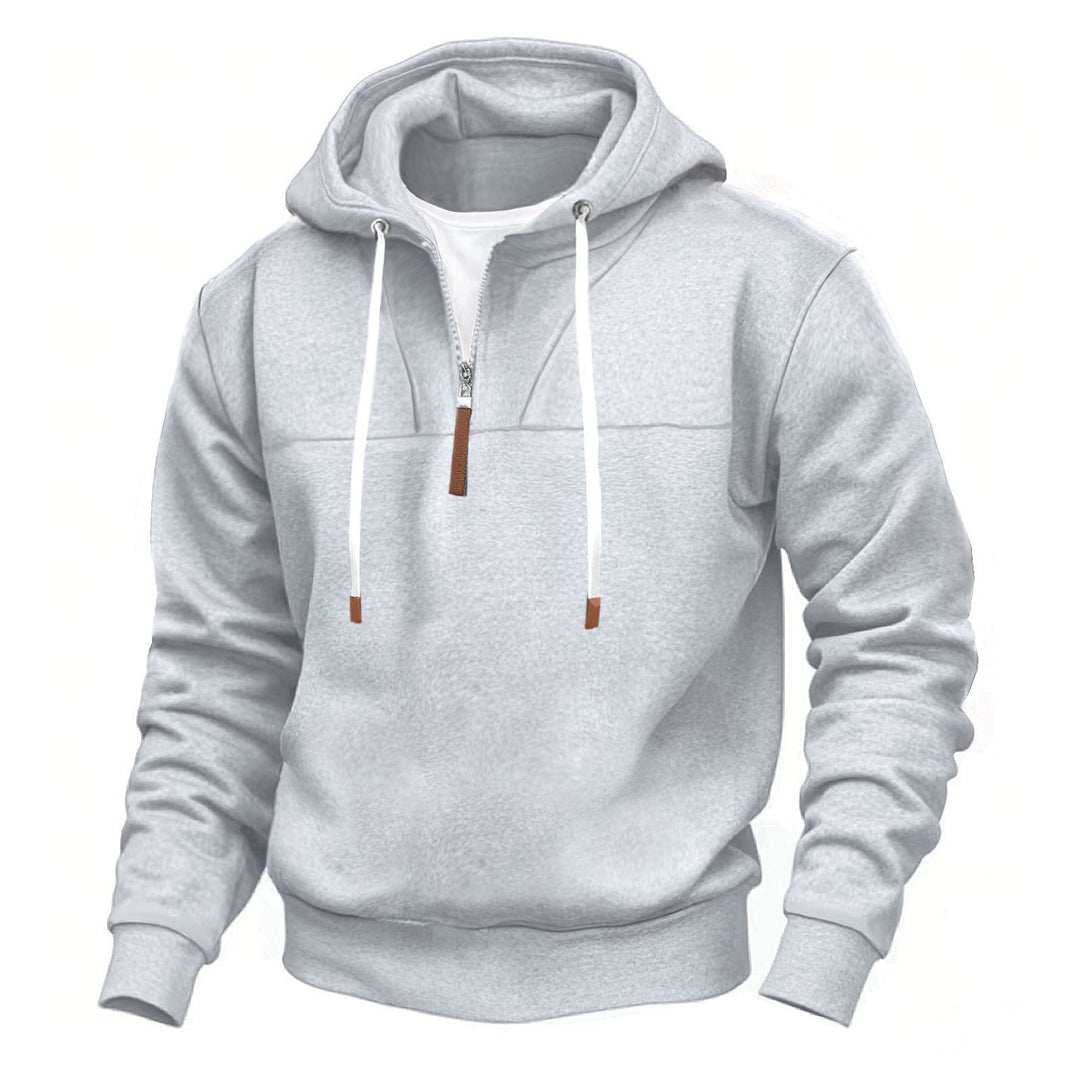 Men's hoodie with partial zip and contrasting details Lune London