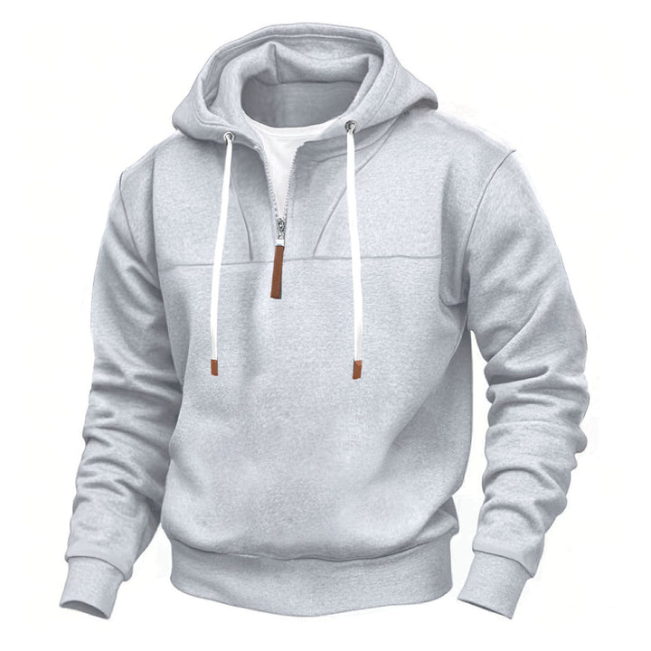 Men's hoodie with partial zip and contrasting details Lune London