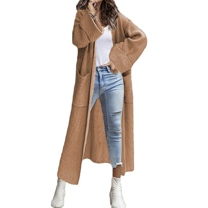 Ladies Large Knit Coat with Deep Pockets and Casual Cut Lune London