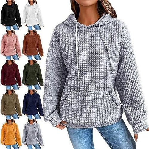 Casual hoodie for women with textured surface and practical kangaroo pocket Amarae