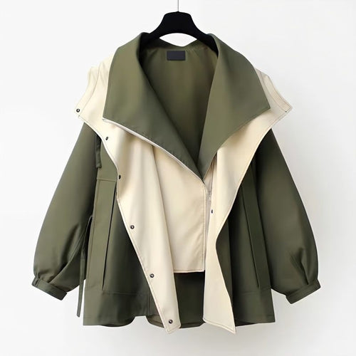 Oversized elegant jacket for women with high collar Amarae