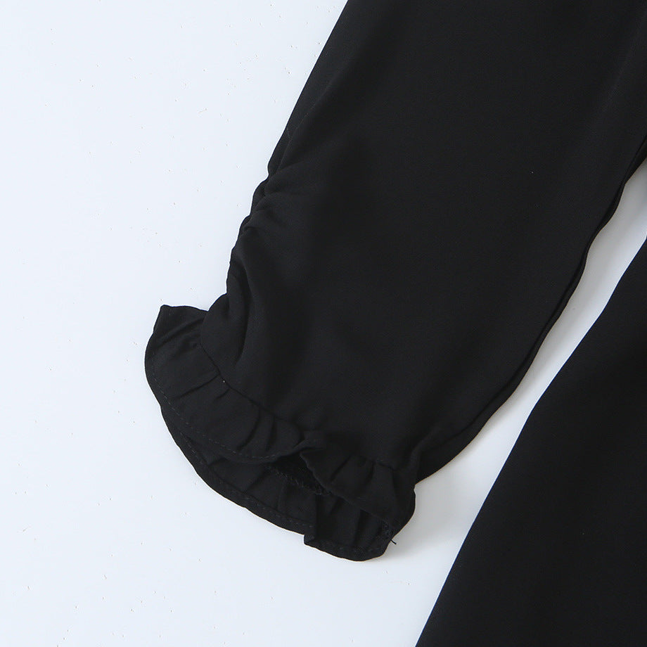 Women's A-line mini dress with ruffled square neckline, tailored silhouette, and tie straps Amarae