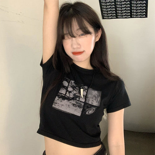 Ladies Cropped T-Shirt with creative graphic design Amarae