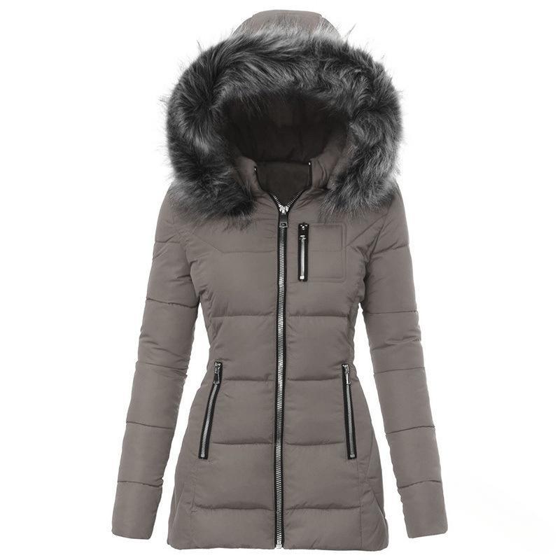 Women’S Winter Jacket with Removable Faux Fur Collar Amarae
