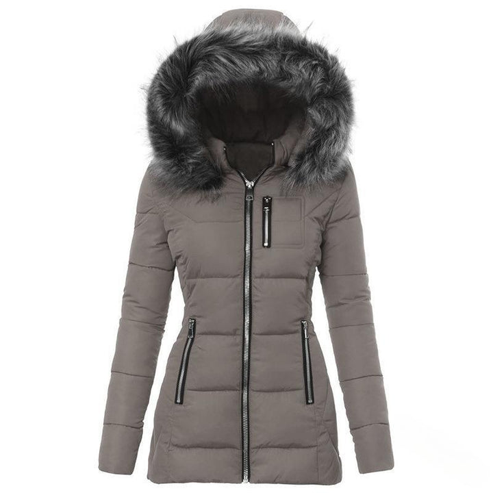 Women’S Winter Jacket with Removable Faux Fur Collar Amarae