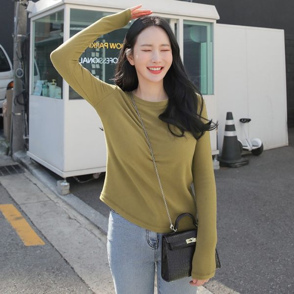 Women's long-sleeved top with fine ribbed texture Chic & Stil