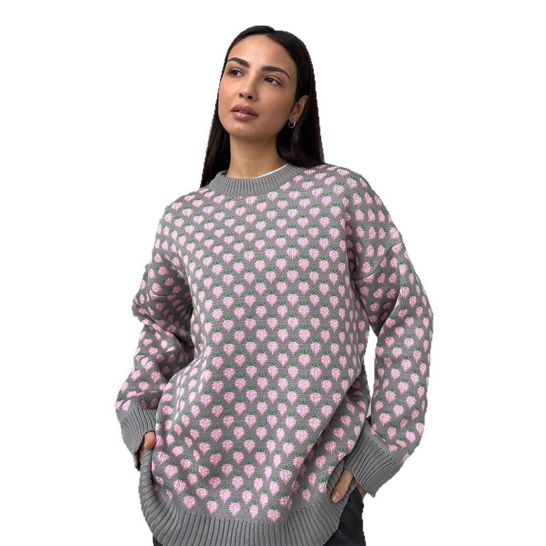 Pull oversized pour femmes avec motif floral Chic & Stil